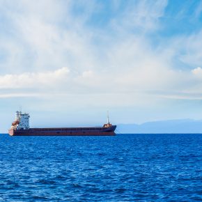 Russian oil tanker on the sea