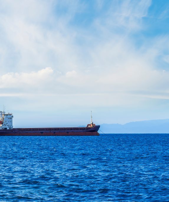 Russian oil tanker on the sea