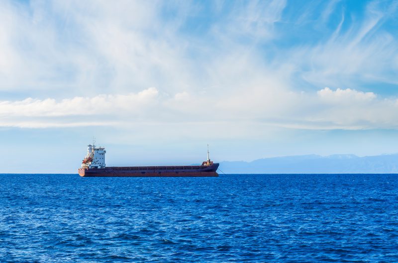 Russian oil tanker on the sea