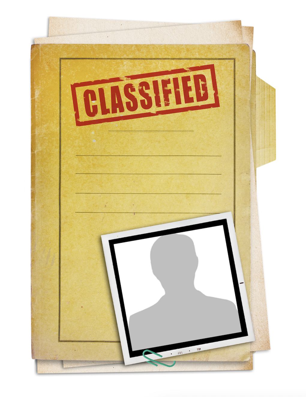 Manilla folder that says Classified
