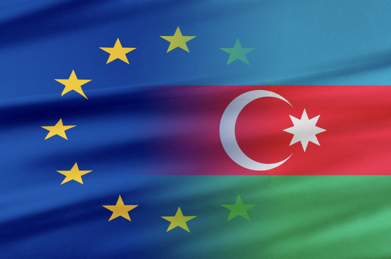 EU and Azerbaijan flags